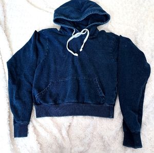 American Apparel Indigo blue pullover hoodie youth Small Casual Cool Weather